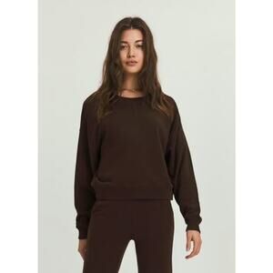 Something Navy Women's Long Sleeve Crew Neck Pullover Sweatshirt Top Size XXS